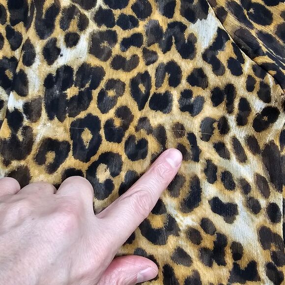 EXPRESS Y2K Animal Print Cheetah Flirtly Off shoulder Chiffon Blouse Size S - Picture 9 of 10